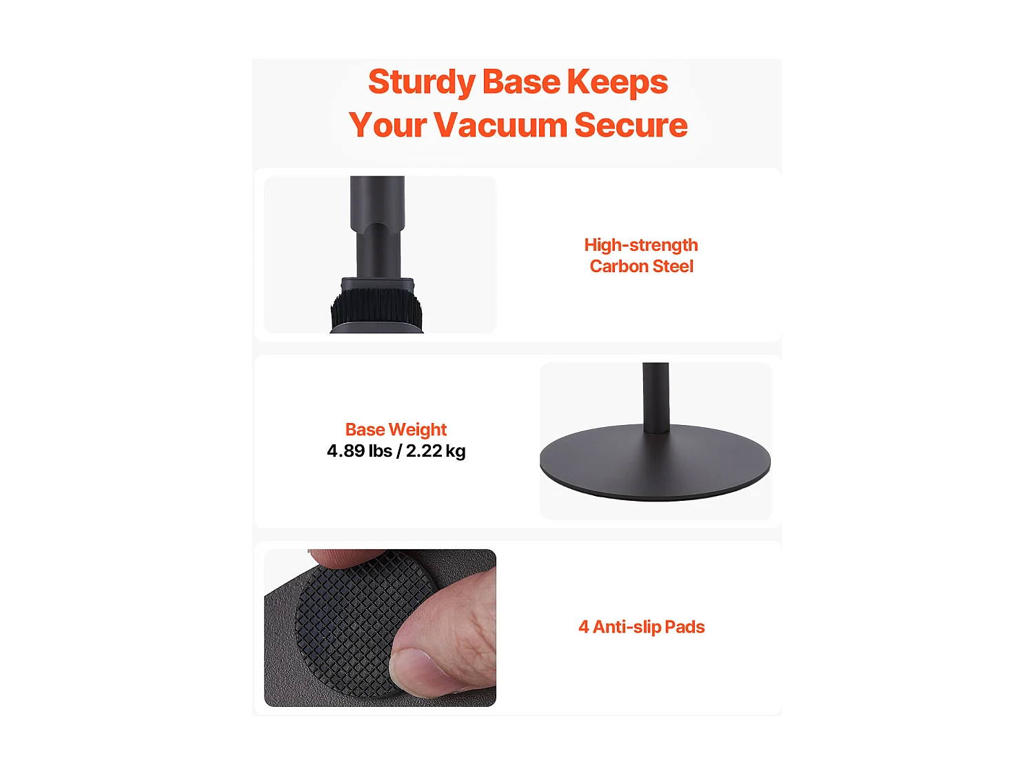 Support d'Aspirateur pour Dyson SucceBuy Compatible avec V7, V8, V10, V11, V12, V15, Porte-aspirateur Vertical  avec Accessoires, 3 Clips de Rangement de Brosses