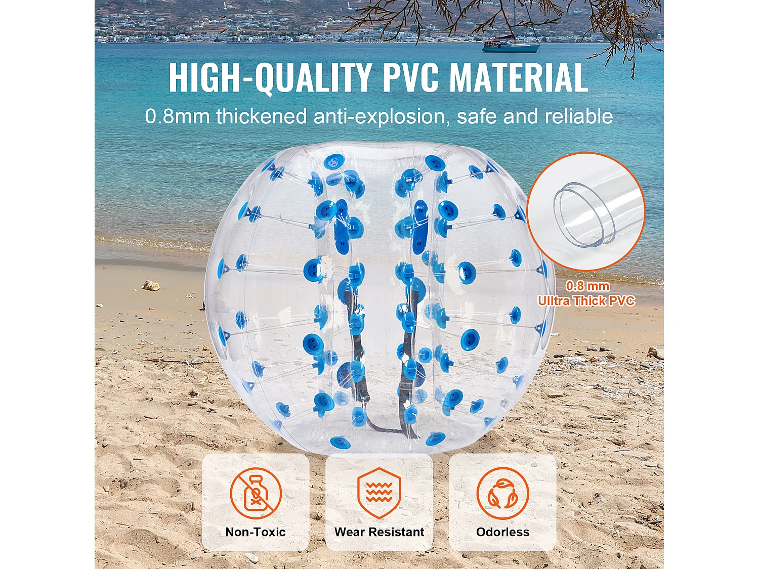 Ballon Pare-Chocs Gonflable SucceBuy, en PVC de 1,5 m, Lot de 1, pour Adolescent et Adulte