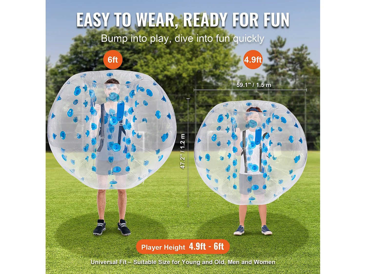 Ballon Pare-Chocs Gonflable SucceBuy, en PVC de 1,5 m, Lot de 1, pour Adolescent et Adulte