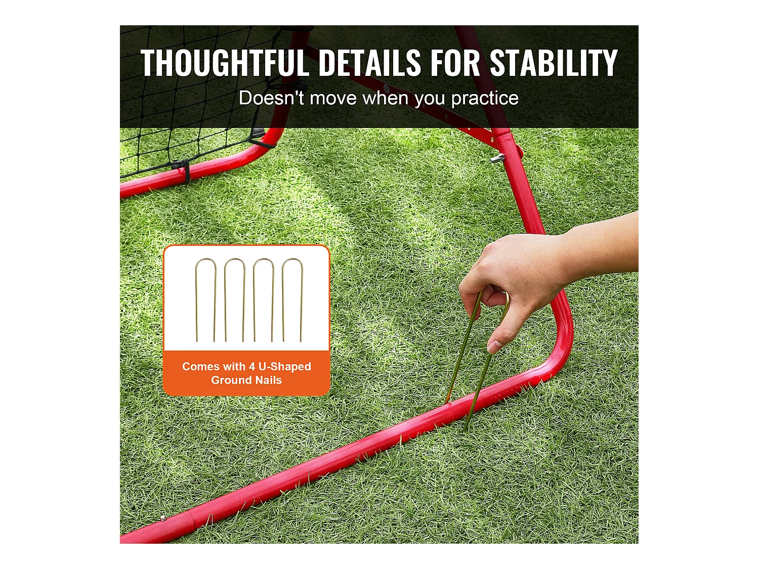 Filet de Rebond SucceBuy de Football, 99 x 99 cm, Équipement D'entraînement de Football en Fer Sac Portable