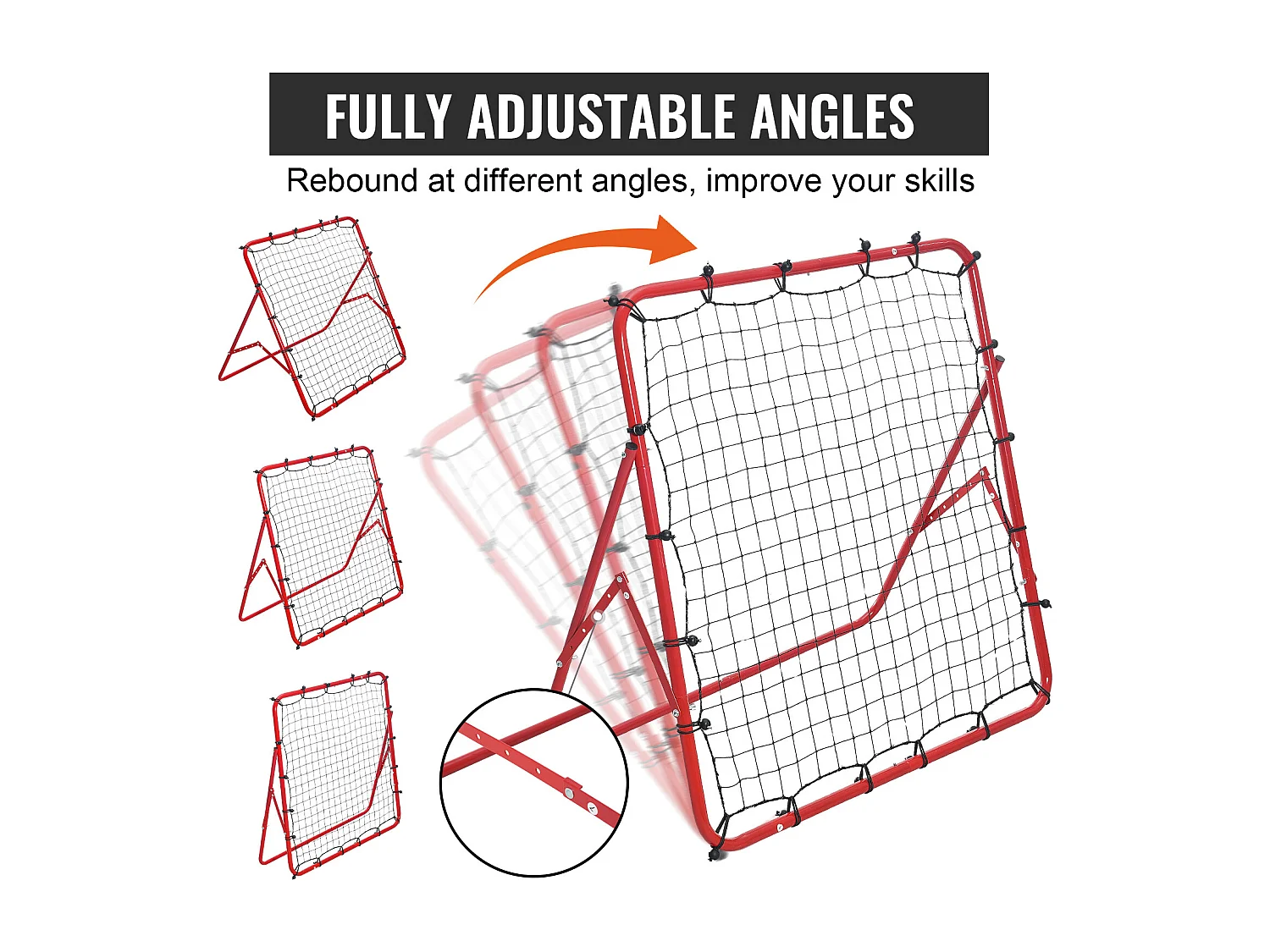 Filet de Rebond SucceBuy de Football, 99 x 99 cm, Équipement D'entraînement de Football en Fer Sac Portable