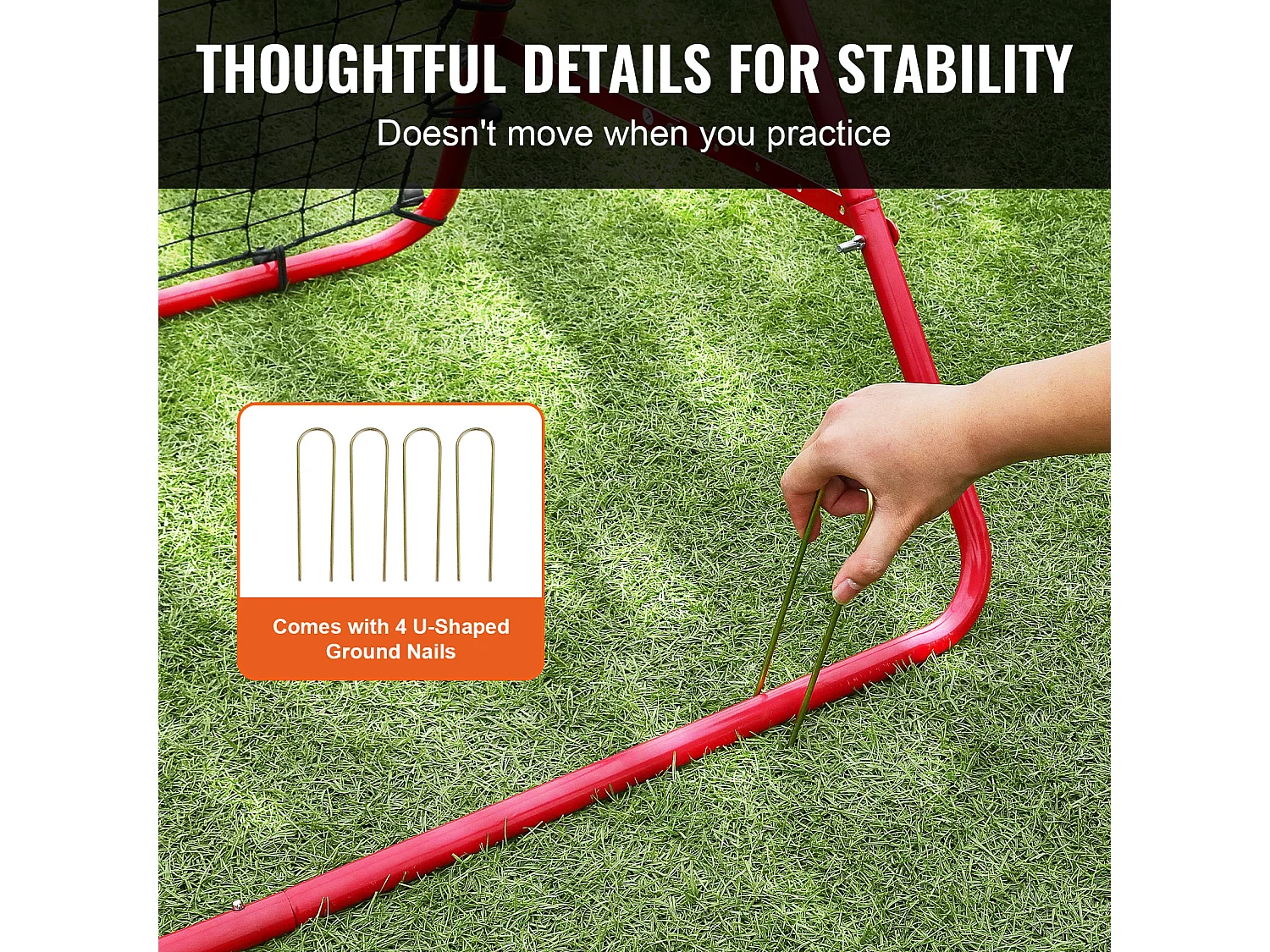 Filet de Rebond SucceBuy de Football, 99 x 99 cm, Équipement D'entraînement de Football en Fer Sac Portable