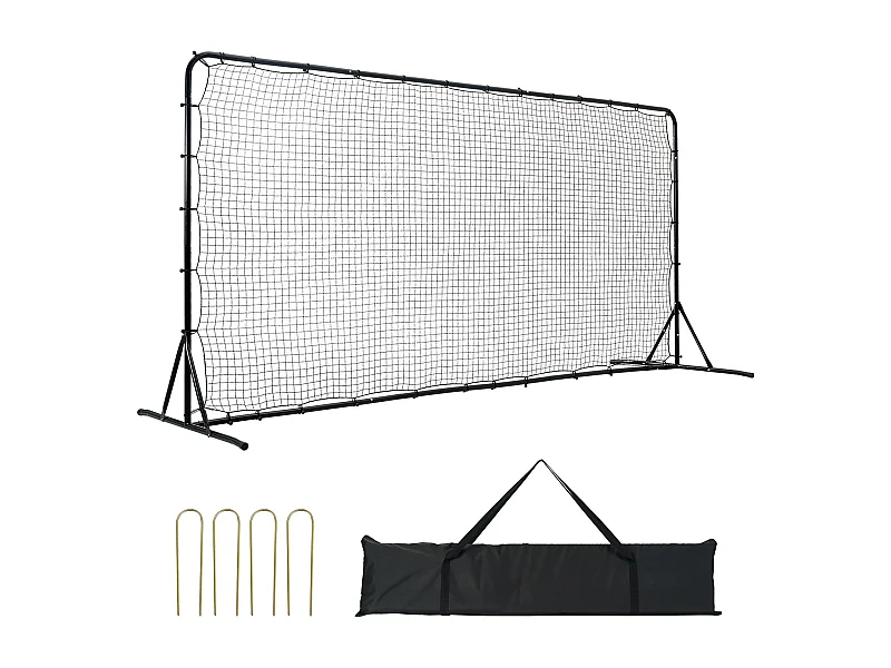 Rete di Rimbalzo SucceBuy di Calcio, 366 x 183 cm, Attrezzatura di Allenamento Calcio in Ferro Portatile