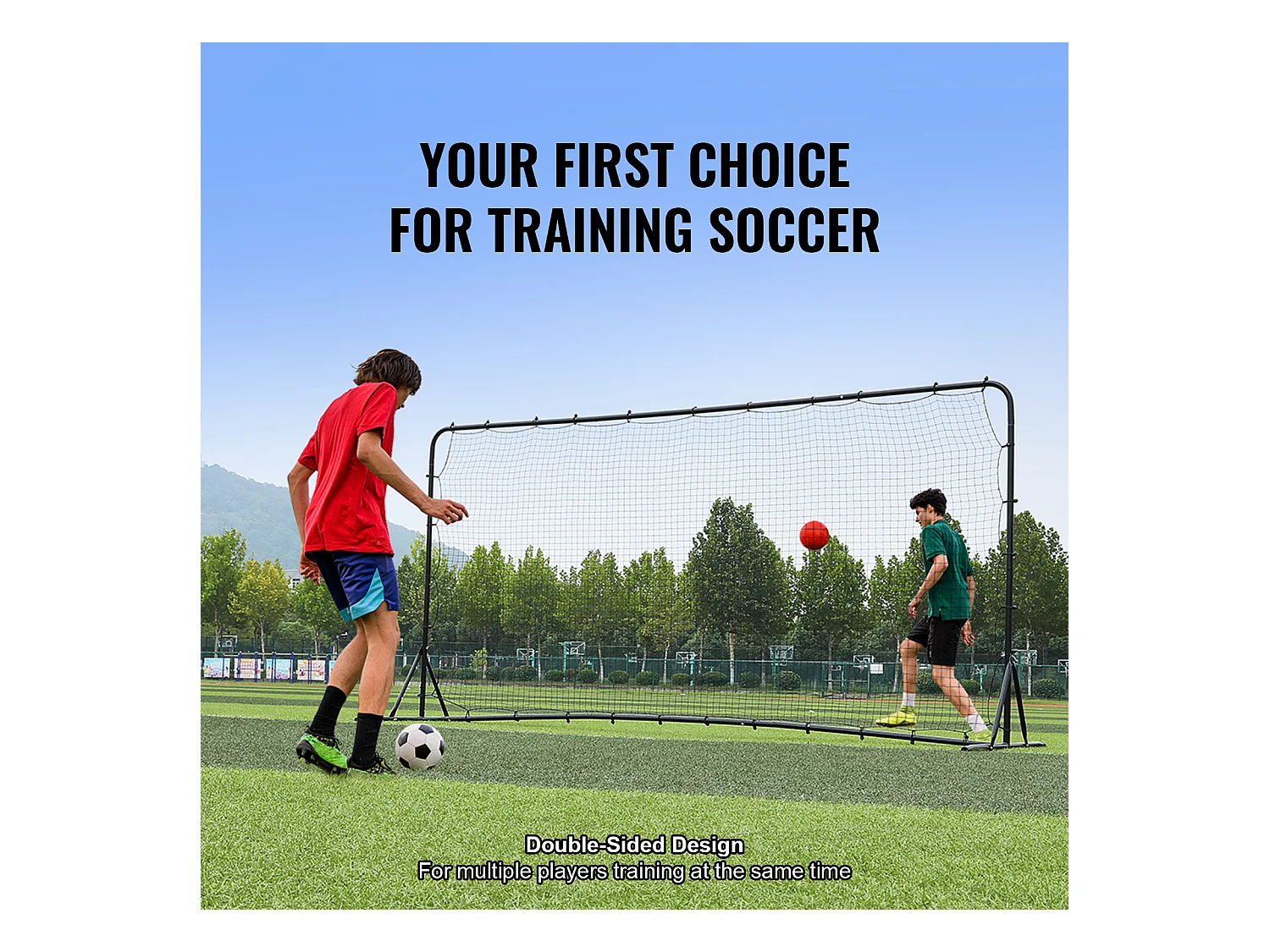 Filet de Rebond SucceBuy de Football, 366 x 183 cm, Équipement D'entraînement de Football en Fer Sac Portable