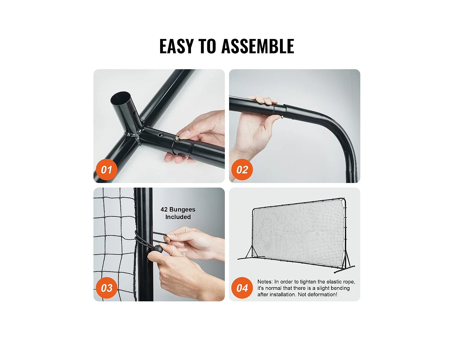 Filet de Rebond SucceBuy de Football, 366 x 183 cm, Équipement D'entraînement de Football en Fer Sac Portable