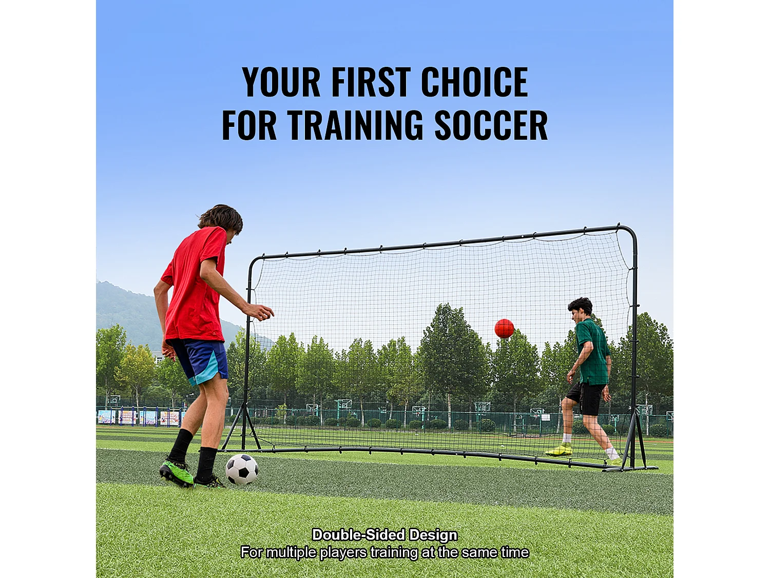 Filet de Rebond SucceBuy de Football, 366 x 183 cm, Équipement D'entraînement de Football en Fer Sac Portable