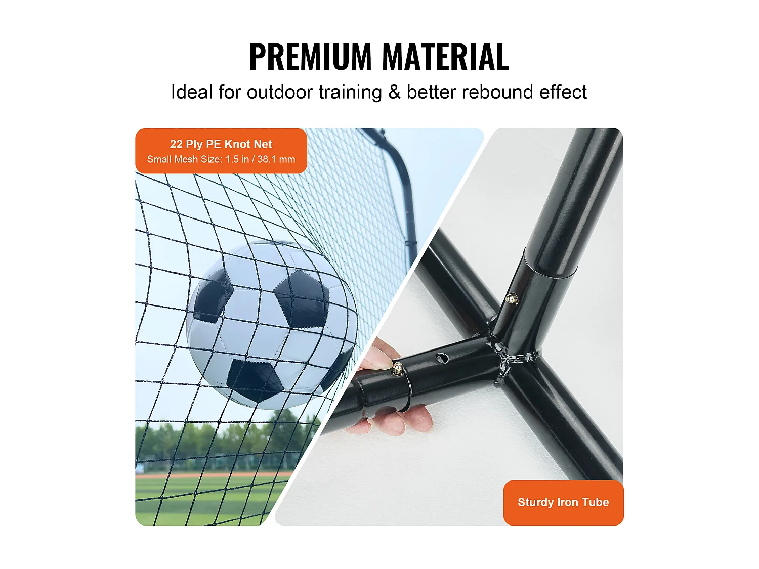 Filet de Rebond SucceBuy de Football, 366 x 183 cm, Équipement D'entraînement de Football en Fer Sac Portable