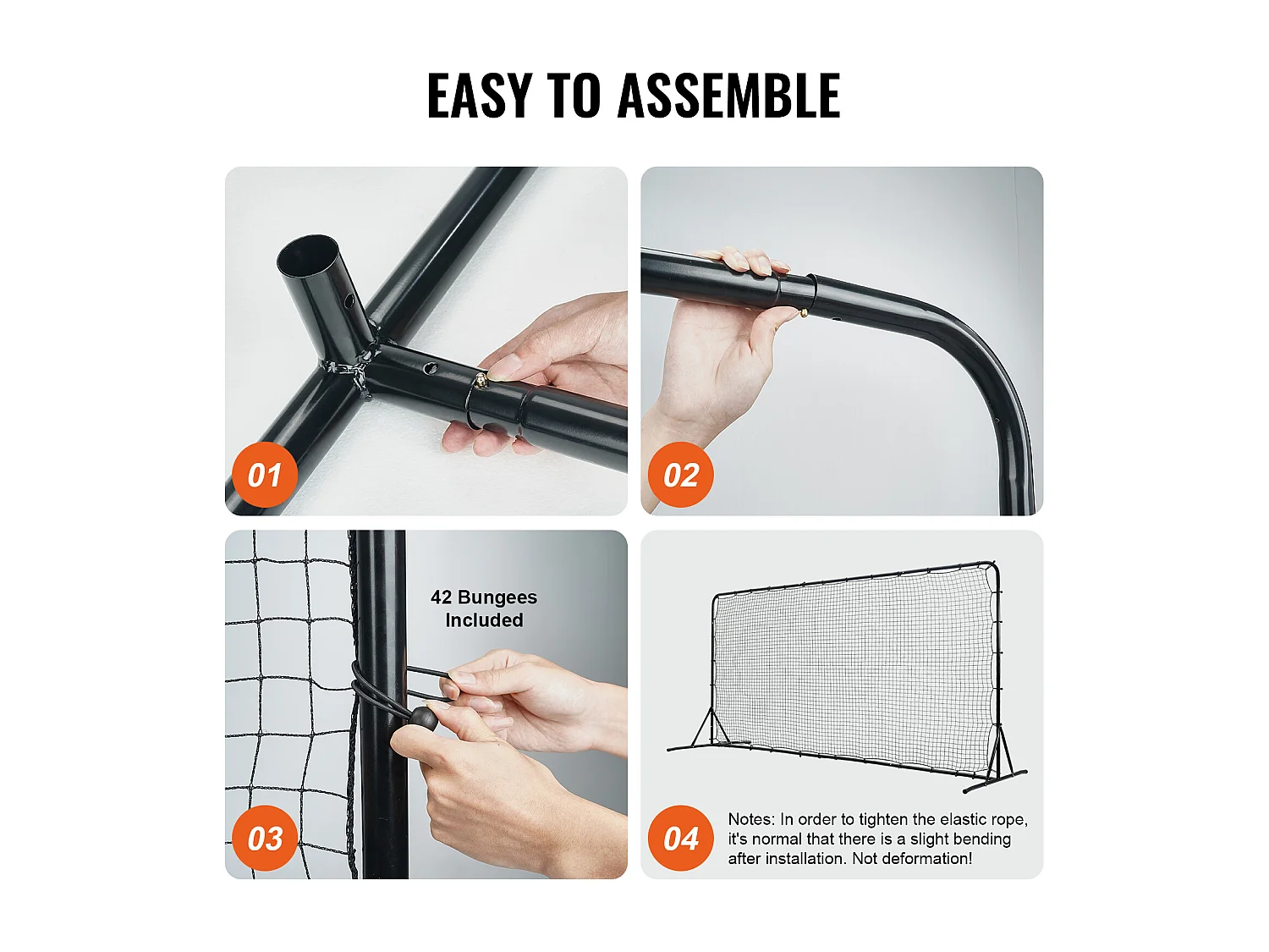 Filet de Rebond SucceBuy de Football, 366 x 183 cm, Équipement D'entraînement de Football en Fer Sac Portable