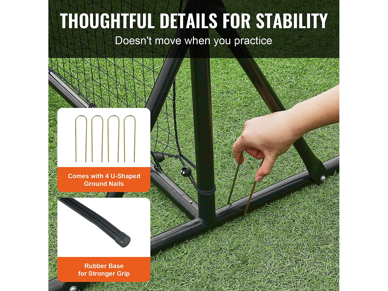 Filet de Rebond SucceBuy de Football, 366 x 183 cm, Équipement D'entraînement de Football en Fer Sac Portable