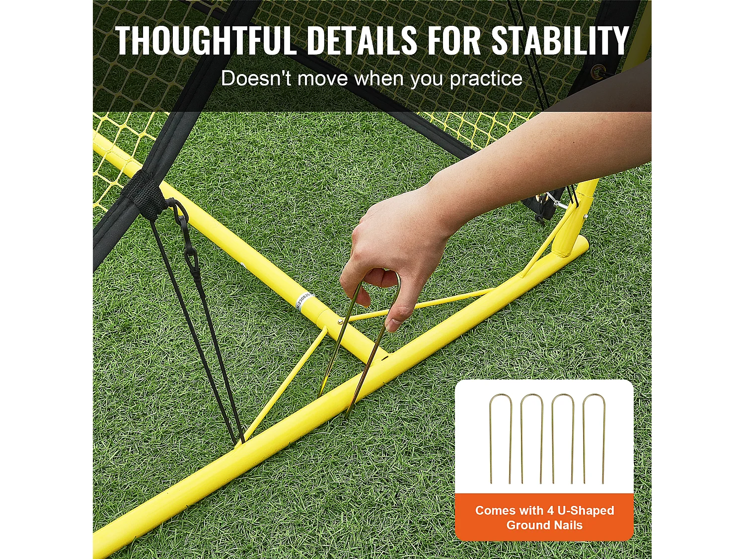 Filet de Rebond SucceBuy Portable 2 en 1 180 cmx102 cm pour Entraîneur de Football avec Sac, Idéal pour l'Entraînement en Équipe et en Solo