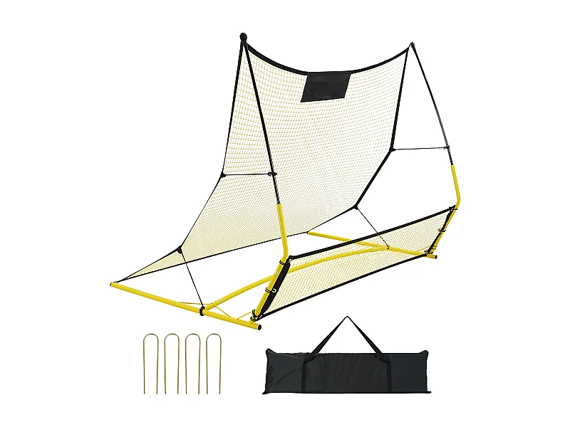 Rete di Rimbalzo SucceBuy Portatile 2 in 1 180 cmx102 cm per Allenatore di Calcio con Borsa, Ideale per l'Allenamento in Squadra e in Solitario