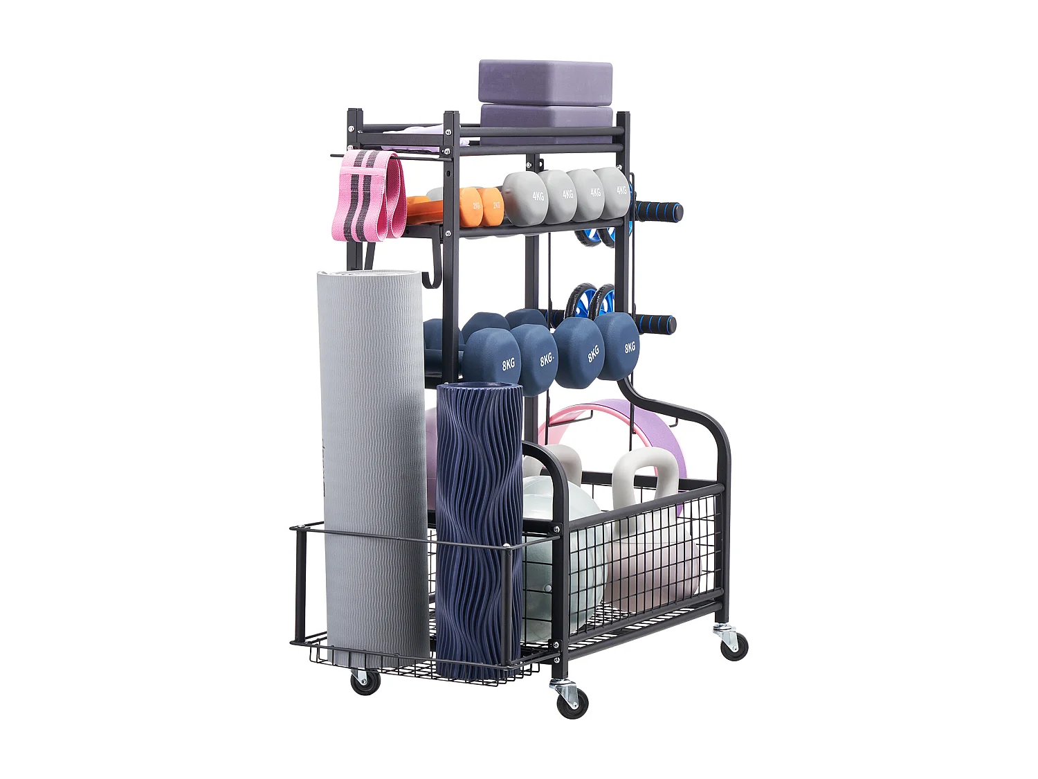 Organiseur de Salle SucceBuy de Sport, Rangement pour Tapis de Yoga, Support de Poids et Support d'Haltères