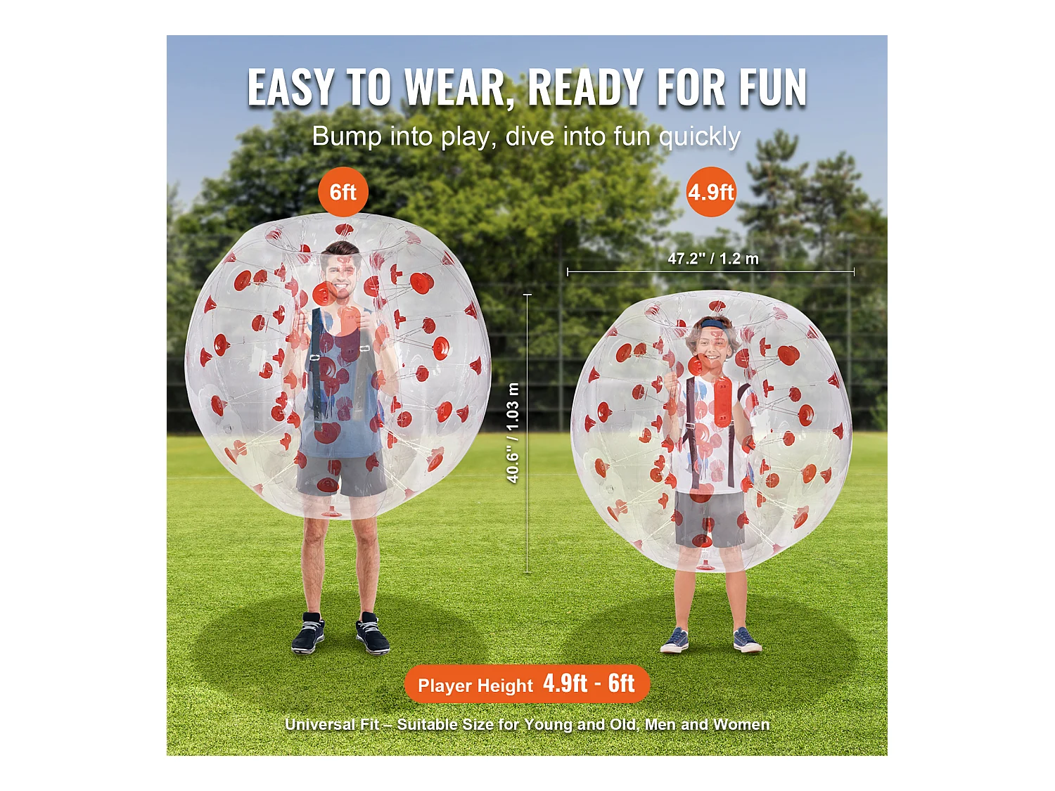 Ballon Pare-Chocs Gonflable SucceBuy, en PVC de 1,2 m, Lot de 1, pour Adolescent et Adulte