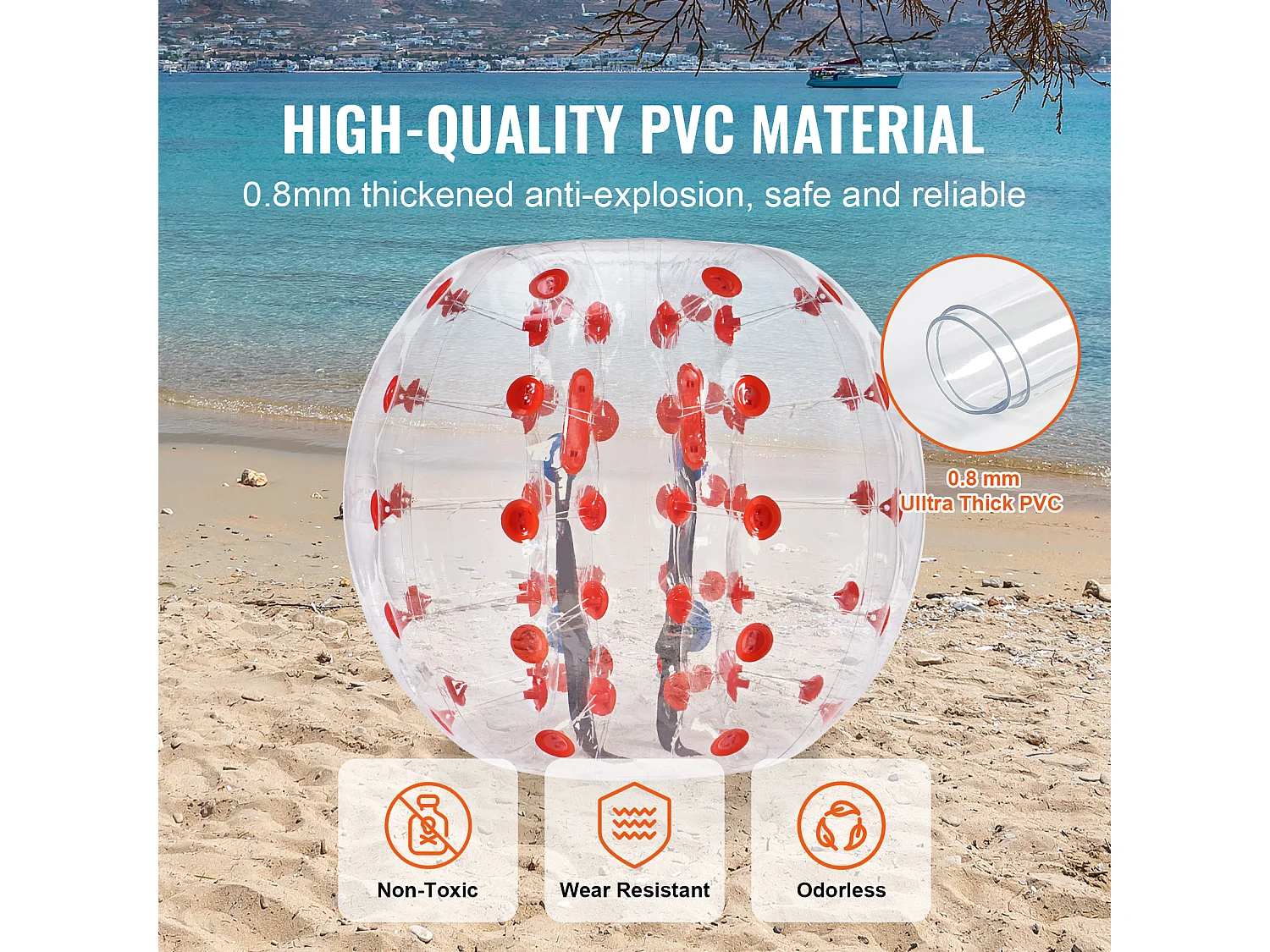 Ballon Pare-Chocs Gonflable SucceBuy, en PVC de 1,2 m, Lot de 1, pour Adolescent et Adulte