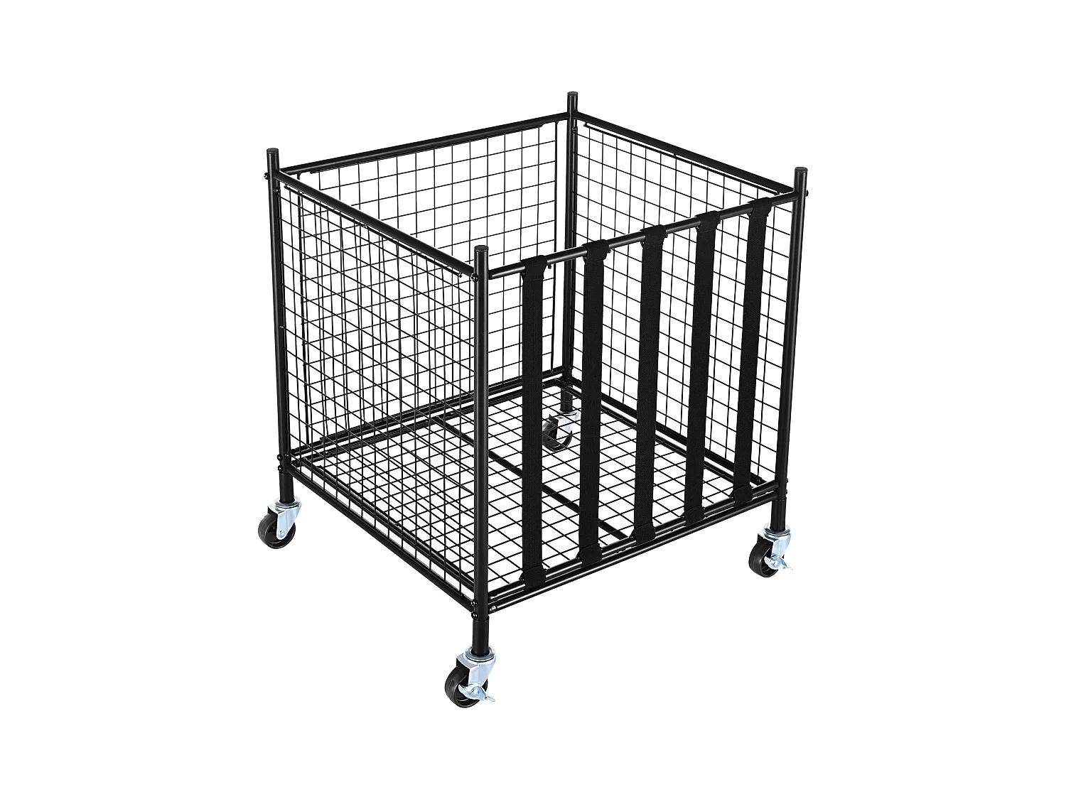 Chariot à Ballons SucceBuy Chariot de Rangement à Roulettes pour Ballons de Sport, Organisateur d'Équipement en Acier pour Garages