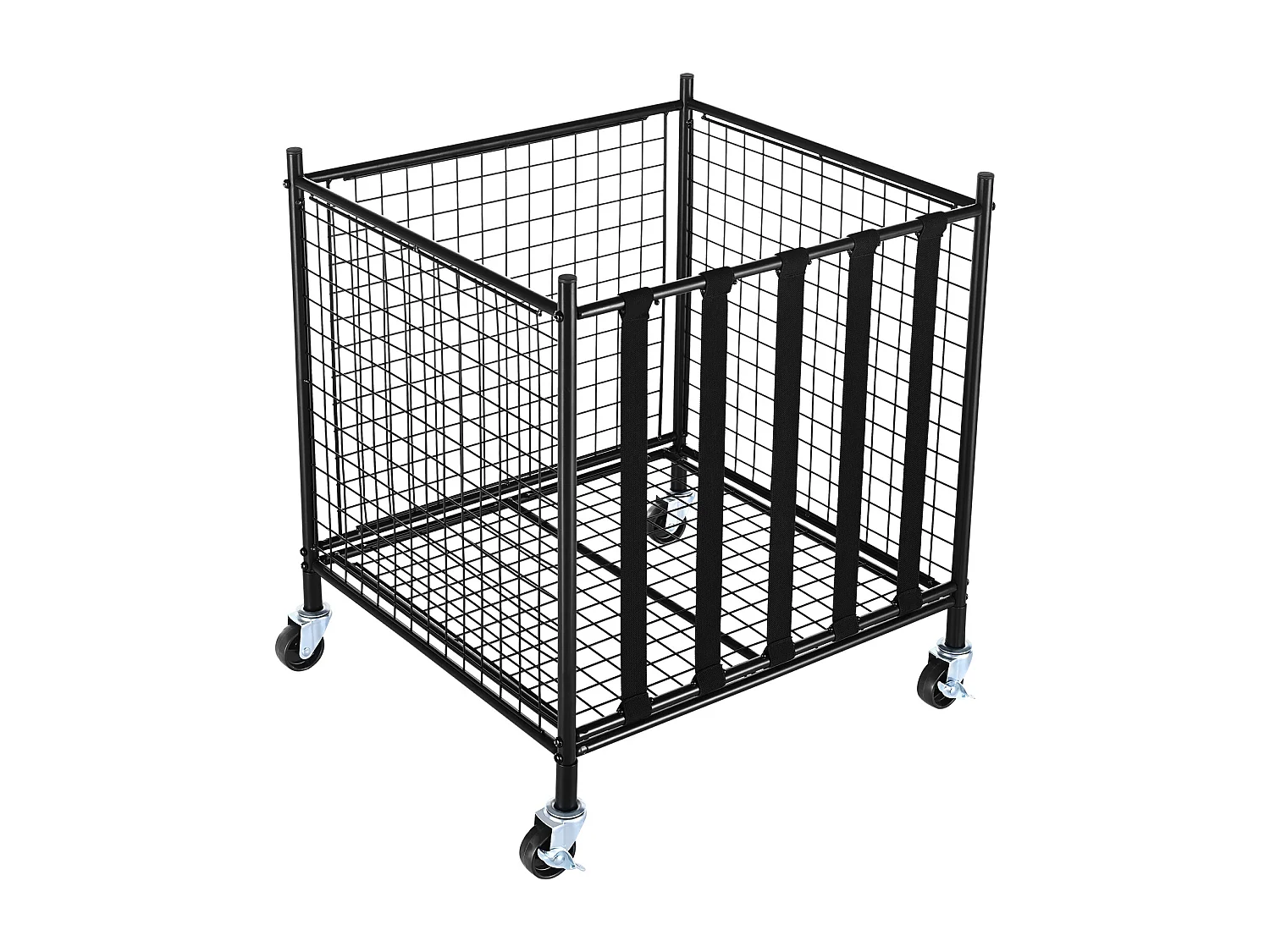 Chariot à Ballons SucceBuy Chariot de Rangement à Roulettes pour Ballons de Sport, Organisateur d'Équipement en Acier pour Garages