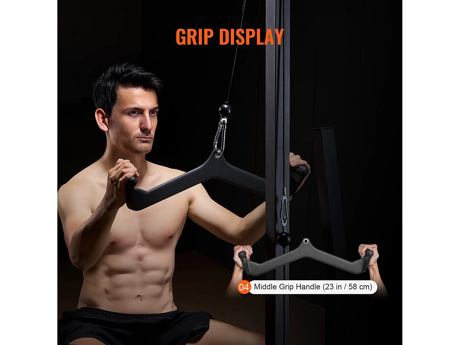 V-Trekstang SucceBuy, Accessoire voor Laterale Trekking LAT, V-vormige Trekstang Accessoires voor Gym Rolmachine 58 cm, No. 4