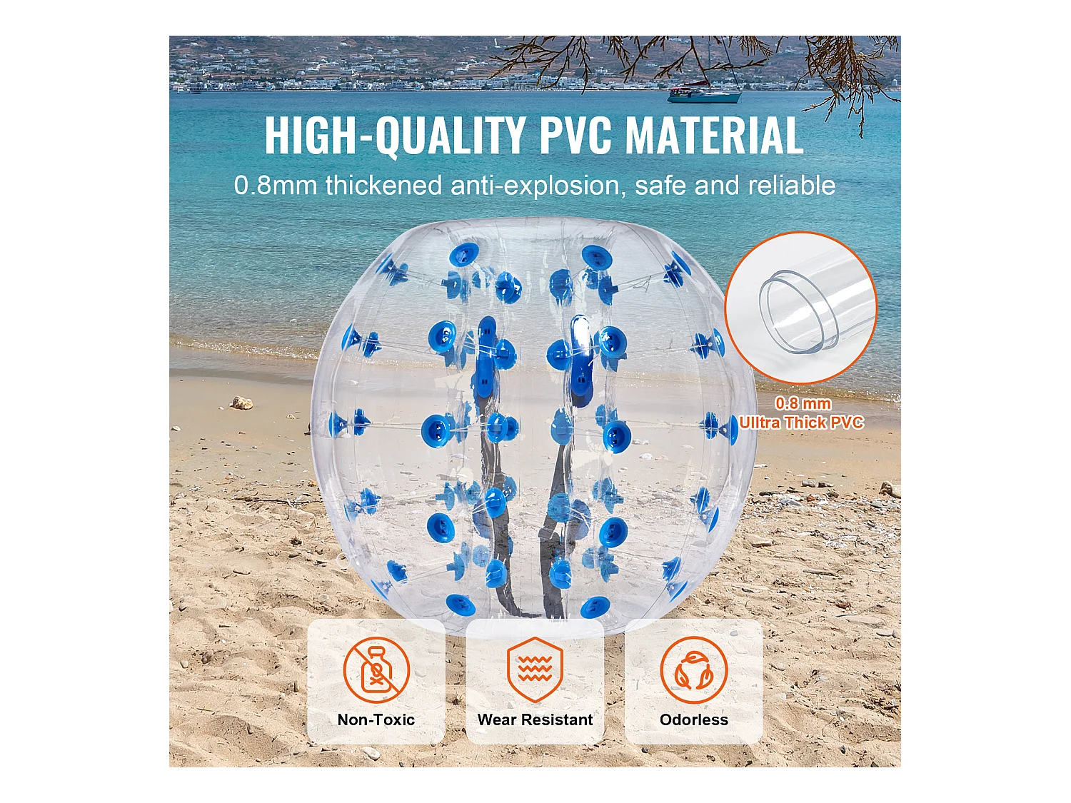 Ballon Pare-Chocs Gonflable SucceBuy, en PVC de 1,2 m, Lot de 1, pour Adolescents