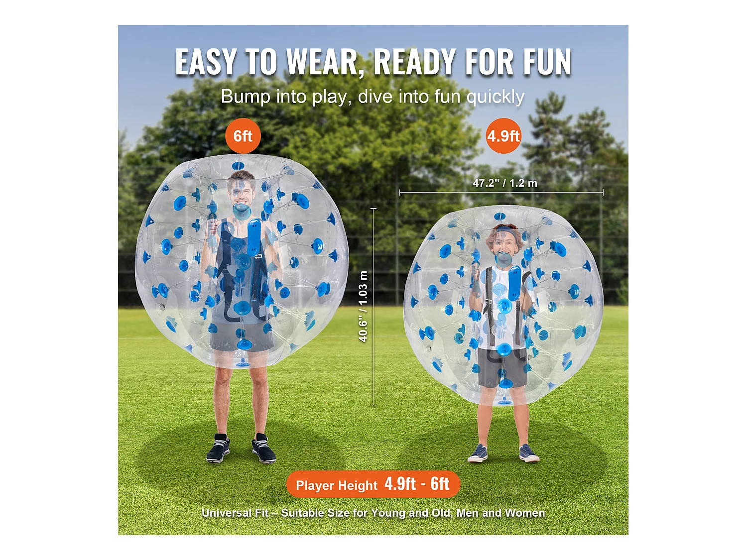 Ballon Pare-Chocs Gonflable SucceBuy, en PVC de 1,2 m, Lot de 1, pour Adolescents