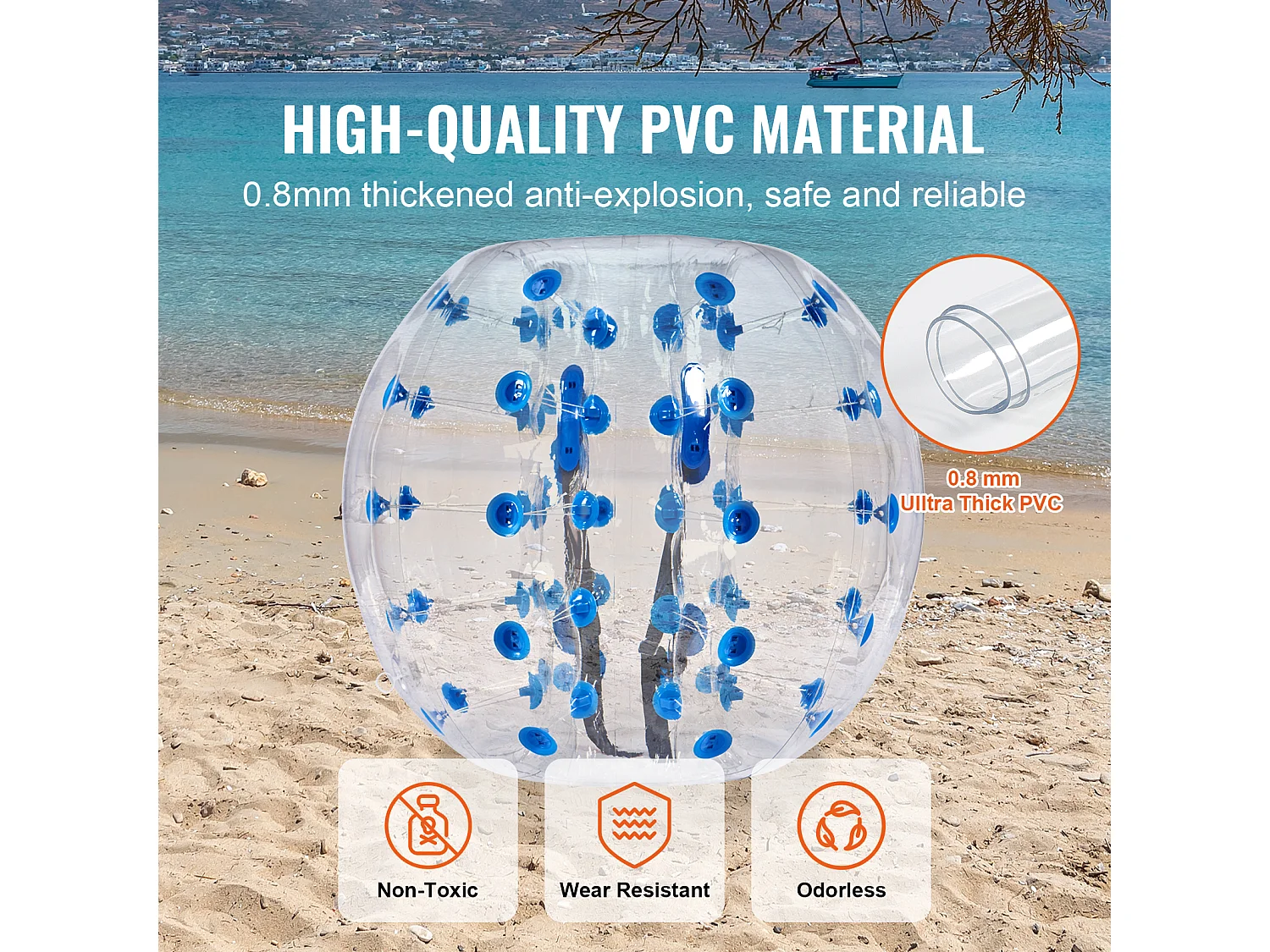 Ballon Pare-Chocs Gonflable SucceBuy, en PVC de 1,2 m, Lot de 1, pour Adolescents