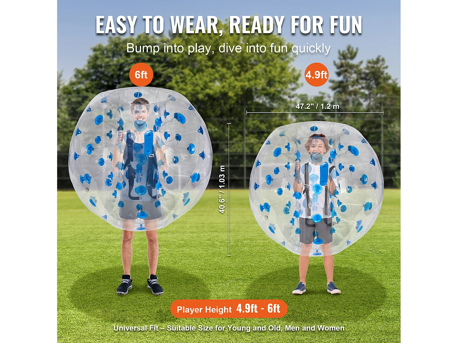 Ballon Pare-Chocs Gonflable SucceBuy, en PVC de 1,2 m, Lot de 1, pour Adolescents