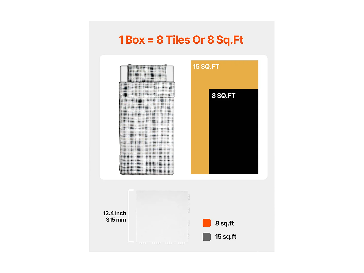 Revêtements de Sol SucceBuy 8 - Ensemble de Dalles de Sol de Salle de Sport à Emboîter en Gris Cendré pour Tapis d'Entraînement