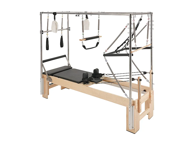 Pilates-apparaat SucceBuy Pilates Reformer Houten Yoga Trainingsapparaat voor Thuisgym