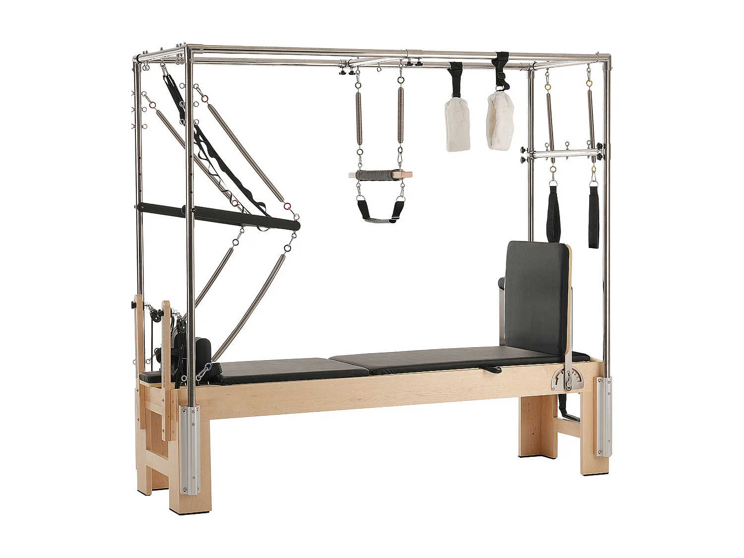 Pilates-apparaat SucceBuy Pilates Reformer Houten Yoga Trainingsapparaat voor Thuisgym
