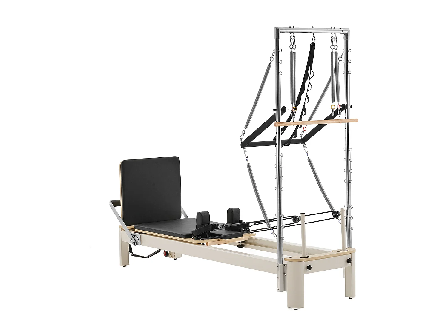 Maszyna do Pilatesu SucceBuy Reformer Pilates dla Zaawansowanych i Początkujących, Obciążenie Maszyny Pilates 181,44 kg, Sprzęt do Ćwiczeń Jogi z Podwójnym Oporem