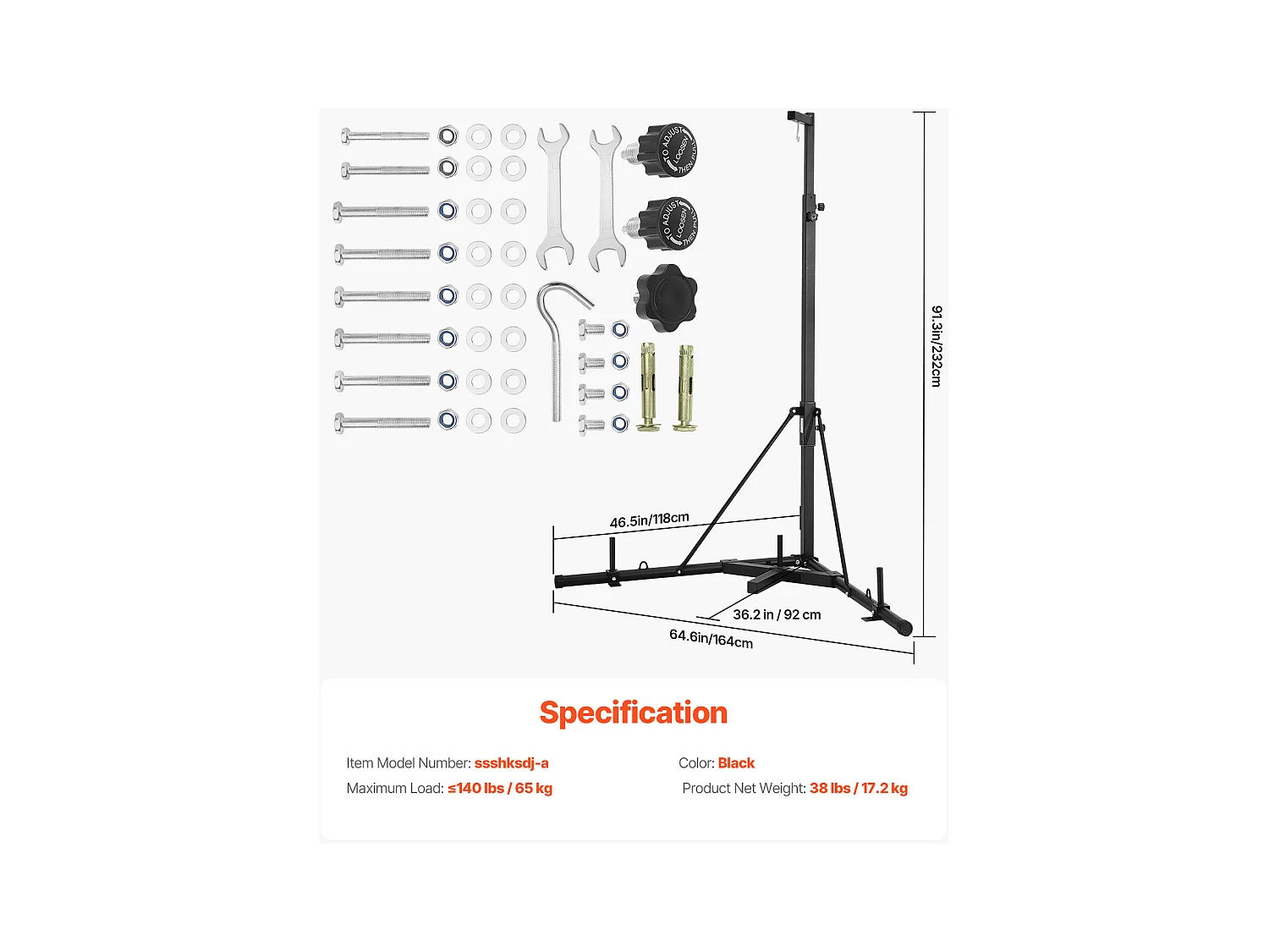 Support de Sac de Frappe SucceBuy Station de Boxe en Acier Robuste Hauteur Réglable