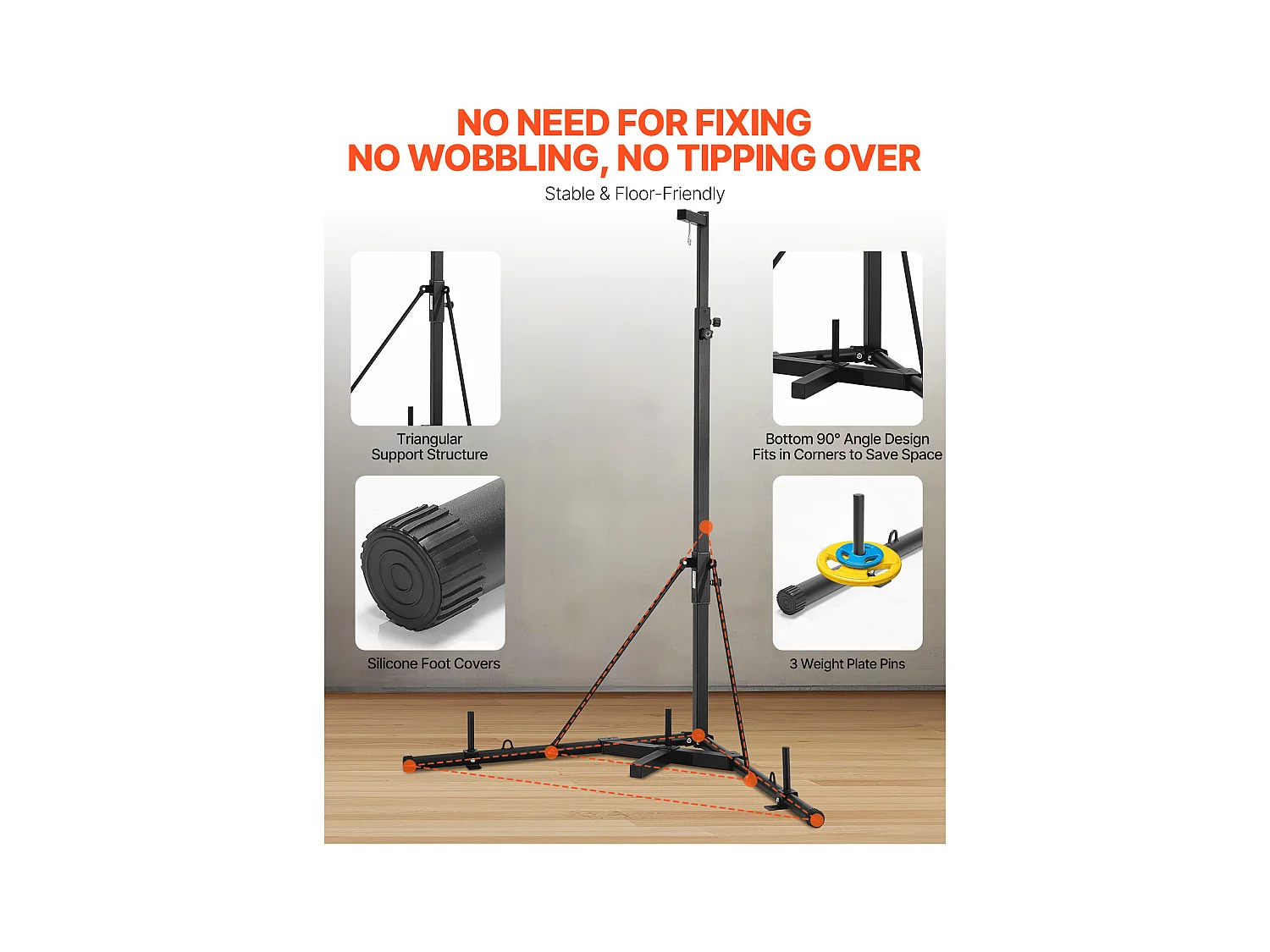 Support de Sac de Frappe SucceBuy Station de Boxe en Acier Robuste Hauteur Réglable