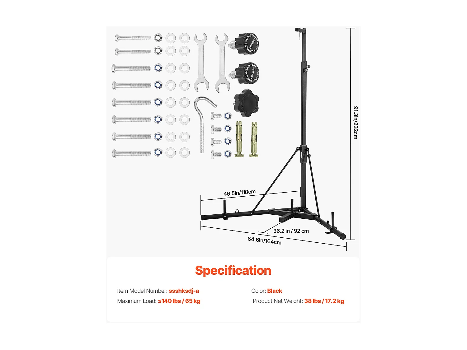 Bokszakstandaard SucceBuy Boksstation van Stevig Staal met Verstelbare Hoogte