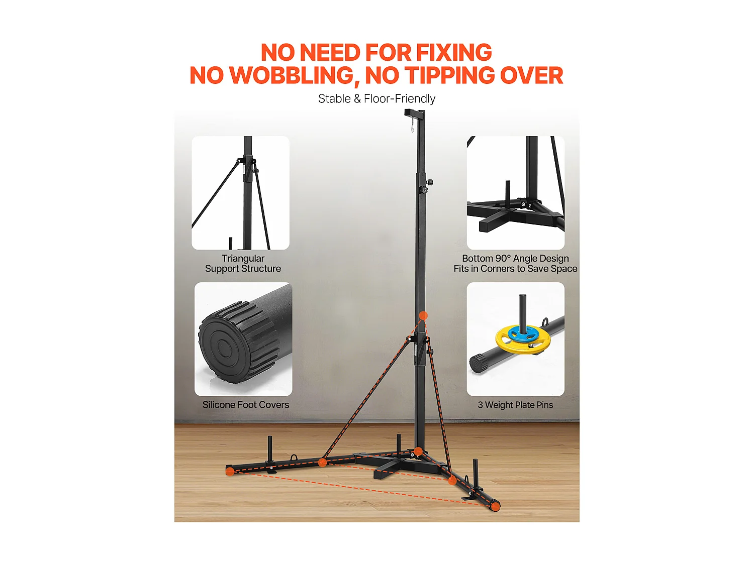 Bokszakstandaard SucceBuy Boksstation van Stevig Staal met Verstelbare Hoogte