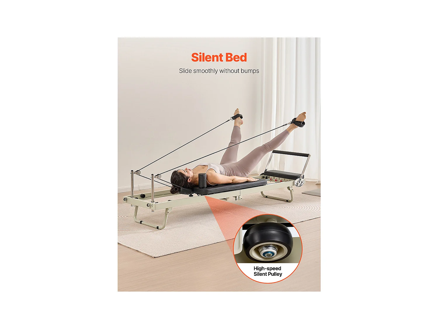 Pilates-apparaat SucceBuy Pilates Reformer Opvouwbare Pilatesmachine met Weerstand voor de Sportschool Thuis
