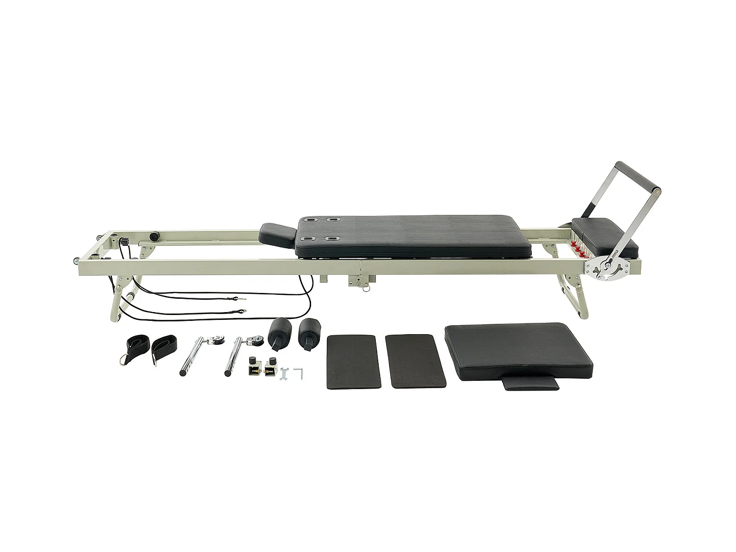 Pilates-apparaat SucceBuy Pilates Reformer Opvouwbare Pilatesmachine met Weerstand voor de Sportschool Thuis