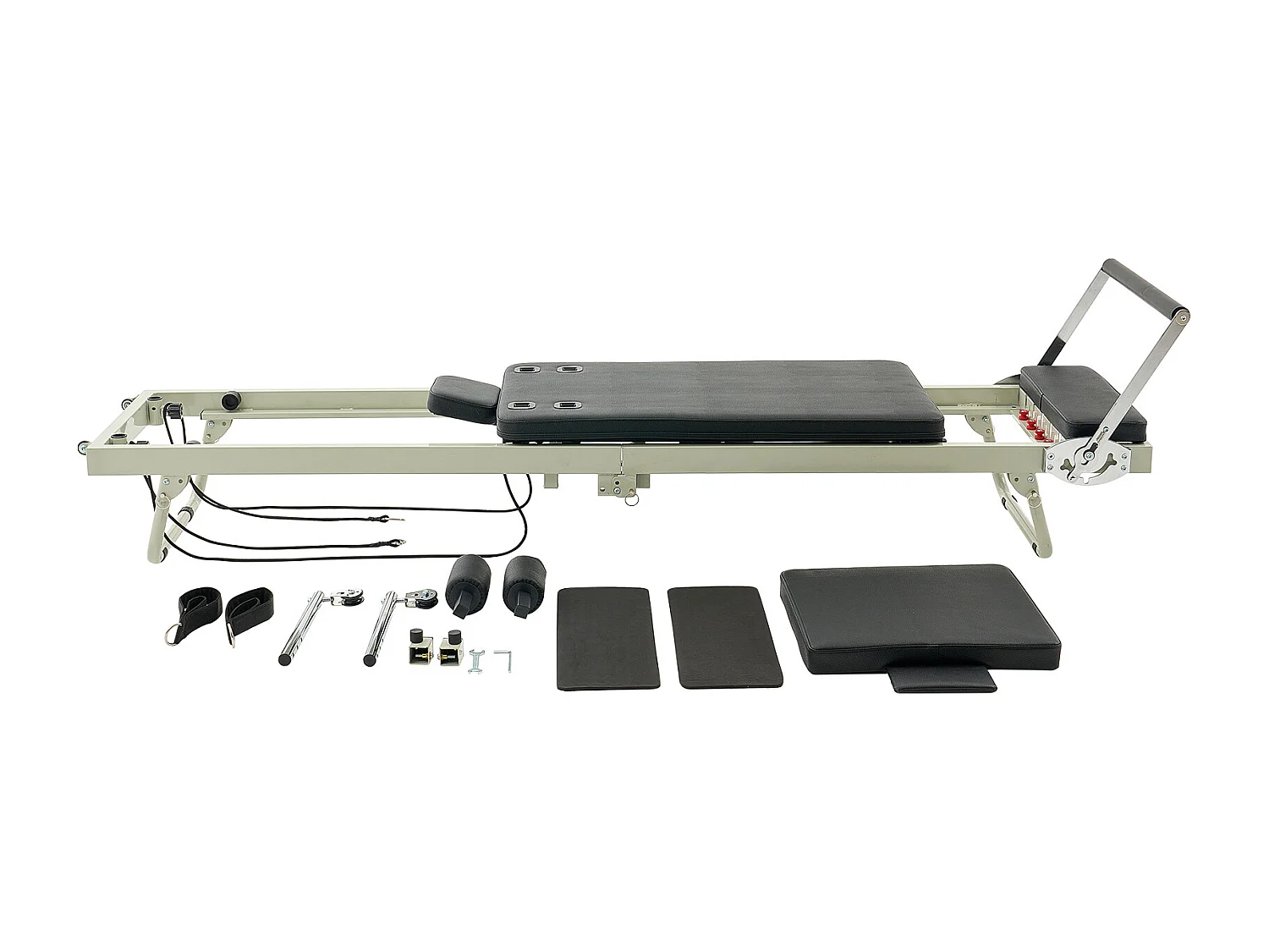 Pilates-apparaat SucceBuy Pilates Reformer Opvouwbare Pilatesmachine met Weerstand voor de Sportschool Thuis
