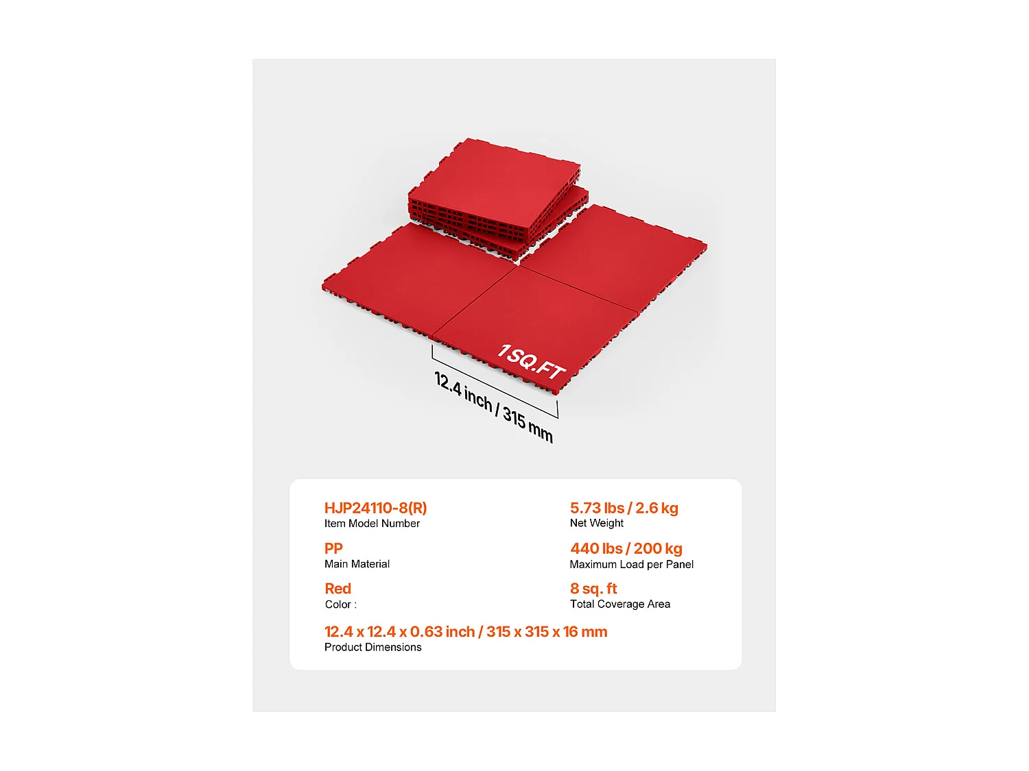 Revêtements de Sol SucceBuy de Salle de Sport en Caoutchouc à Emboîter 8 Pièces, Une Surface d'Entraînement Polyvalente, Également Idéale comme Dalles de Piste
