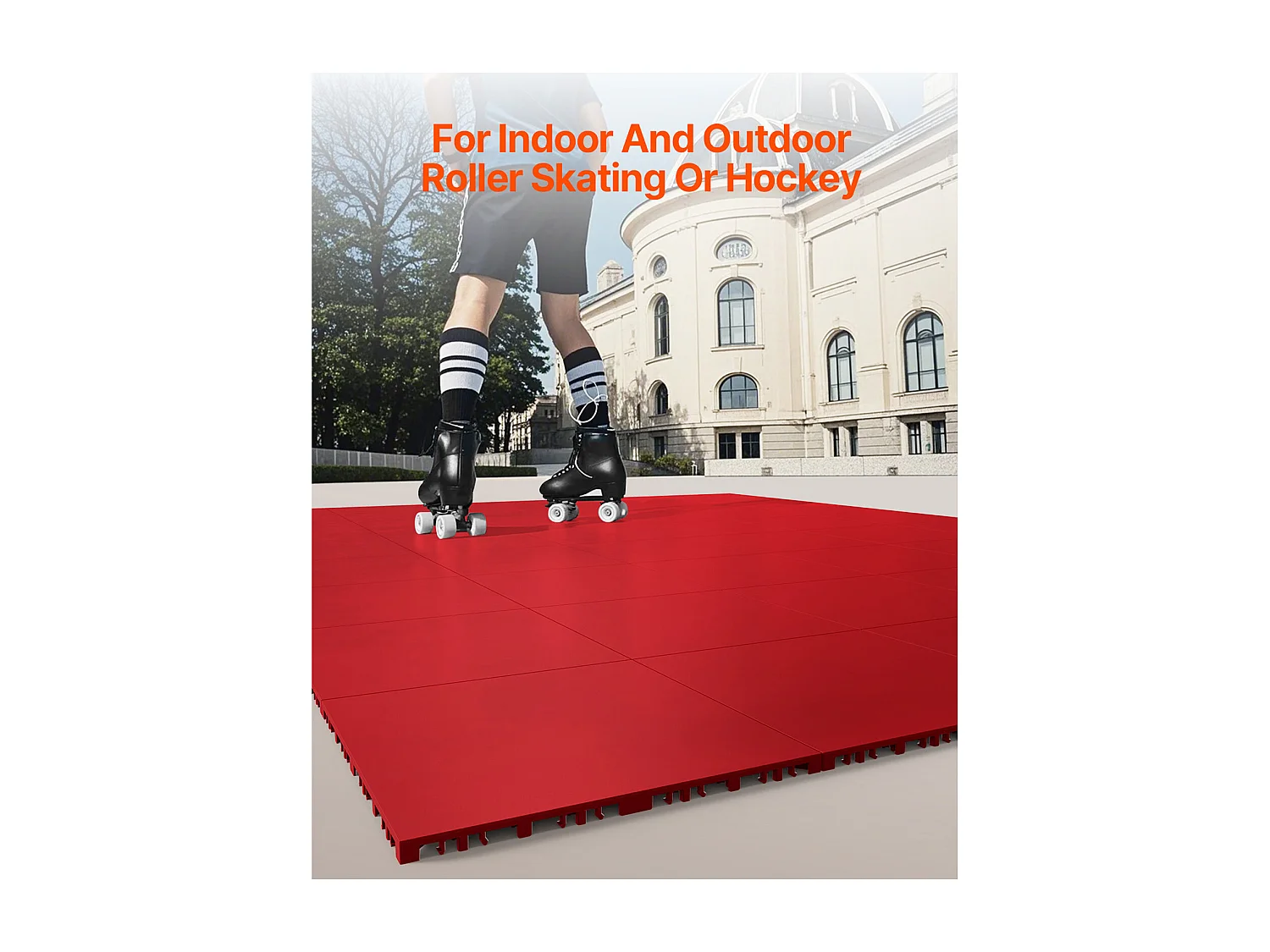 Revêtements de Sol SucceBuy de Salle de Sport en Caoutchouc à Emboîter 8 Pièces, Une Surface d'Entraînement Polyvalente, Également Idéale comme Dalles de Piste