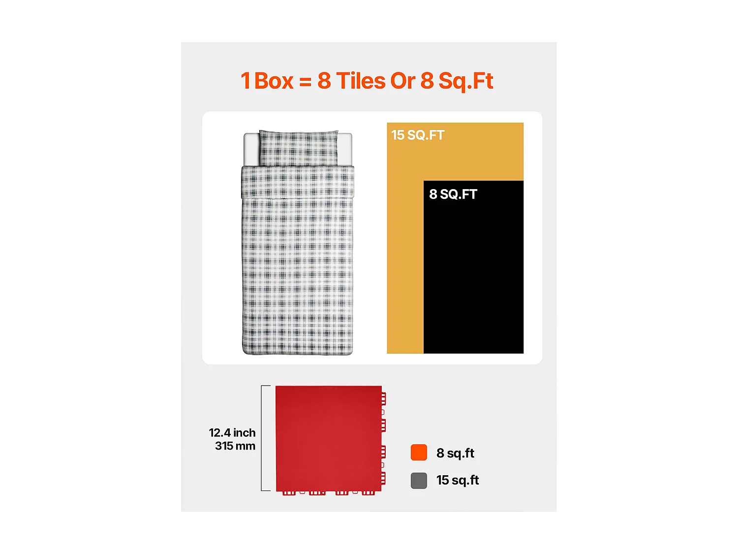 Revêtements de Sol SucceBuy de Salle de Sport en Caoutchouc à Emboîter 8 Pièces, Une Surface d'Entraînement Polyvalente, Également Idéale comme Dalles de Piste
