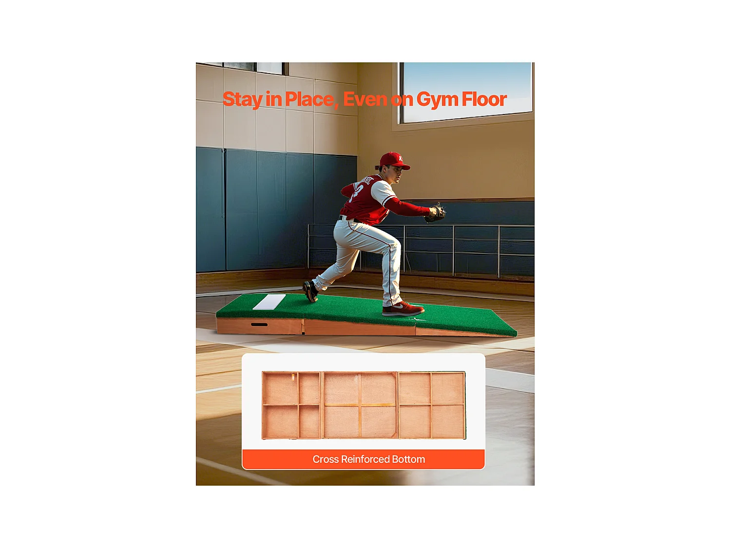 Monticule de Lanceur Portable pour Baseball SucceBuy, Longueur  216 cm, pour Entraînements à Domicile ou Préparer à Compétitions