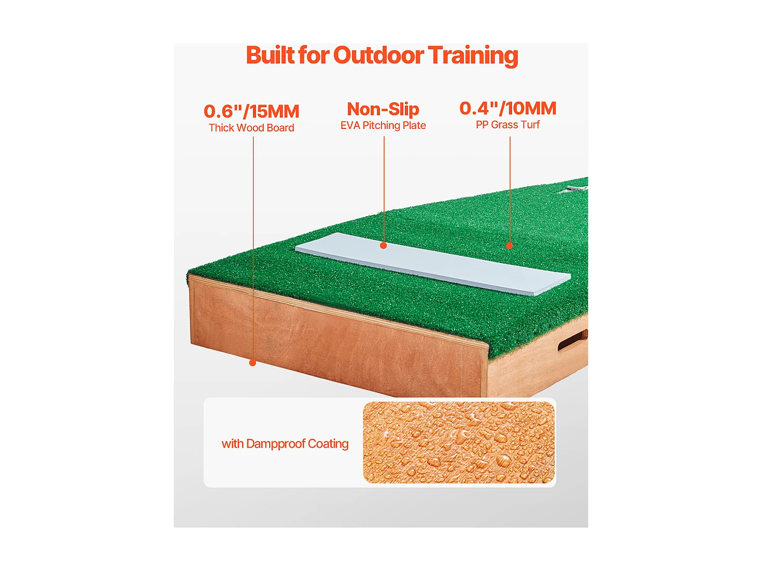 Przenośny Wzniesienie do Rzutu Piłki Baseballowej SucceBuy, Długość 216 cm, do Treningów w Domu lub Przygotowań do Zawodów