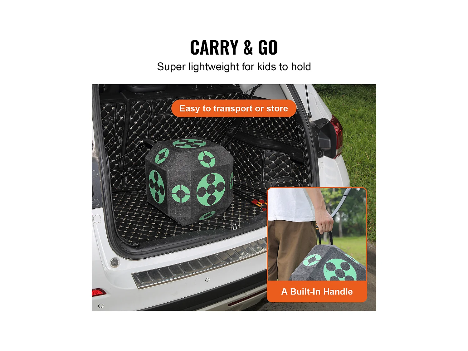 Cible de Tir à l'Arc SucceBuy, 38,1 x 38,1 cm, Cible en Mousse Cubique pour Entraînement en Extérieur