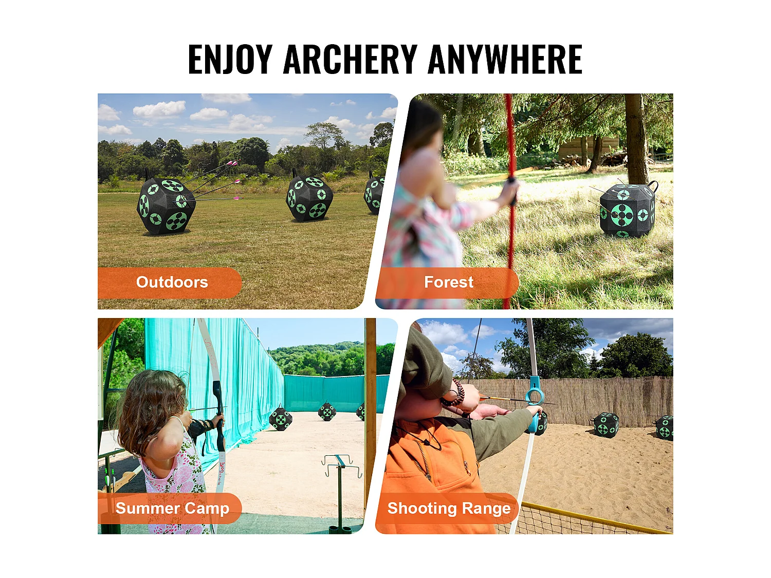 Cible de Tir à l'Arc SucceBuy, 38,1 x 38,1 cm, Cible en Mousse Cubique pour Entraînement en Extérieur