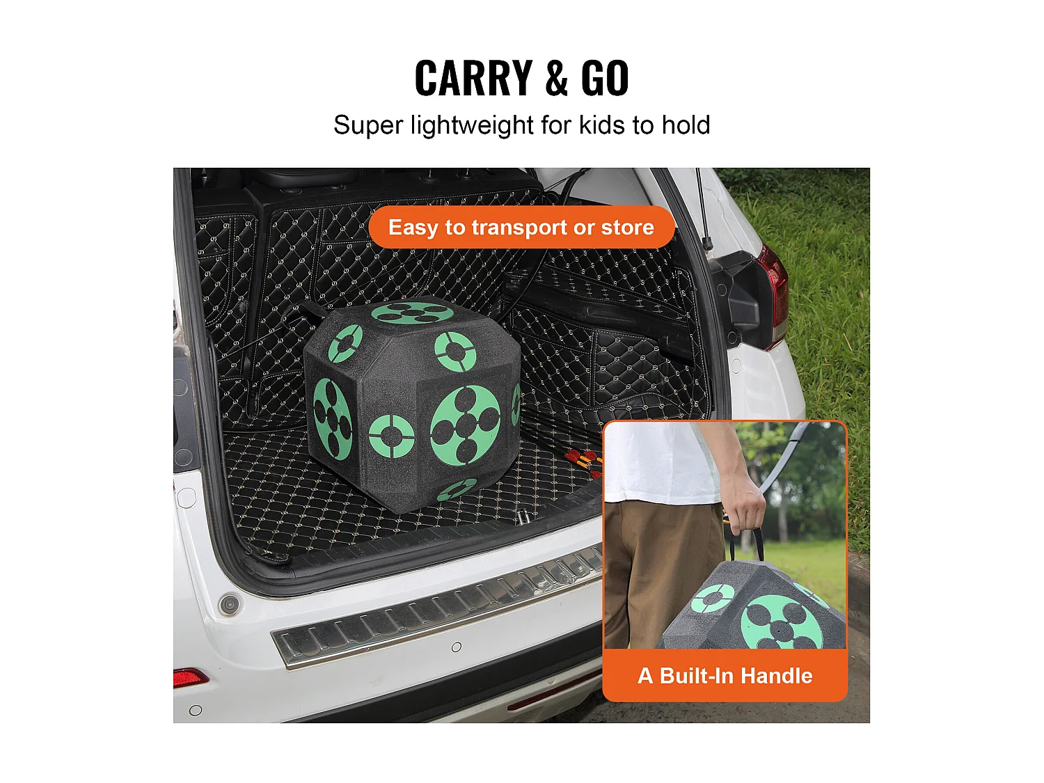 Cible de Tir à l'Arc SucceBuy, 38,1 x 38,1 cm, Cible en Mousse Cubique pour Entraînement en Extérieur