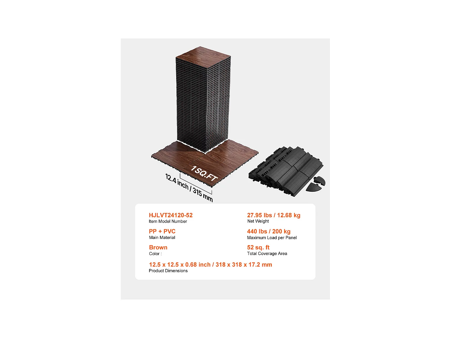 Revêtements de Sol SucceBuy de Danse Emboîtables 52 Pièces - PP + PVC, Ensemble de 52 Pièces Emboîtables pour Entraînement Immersif, avec Base Rembourrée