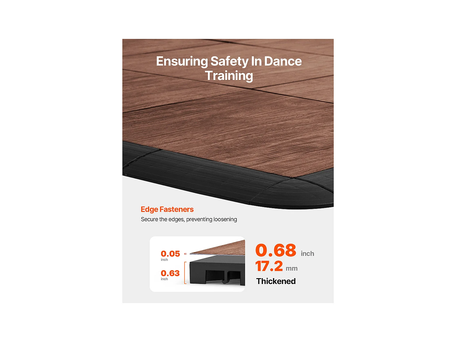 Revêtements de Sol SucceBuy de Danse Emboîtables 52 Pièces - PP + PVC, Ensemble de 52 Pièces Emboîtables pour Entraînement Immersif, avec Base Rembourrée