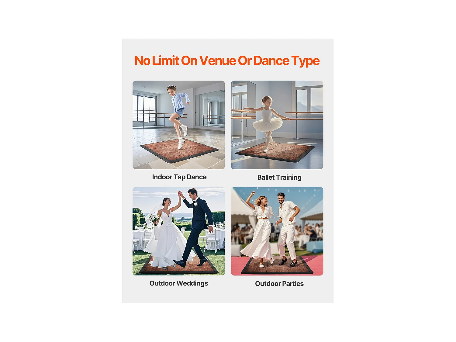 Revêtements de Sol SucceBuy de Danse Emboîtables 52 Pièces - PP + PVC, Ensemble de 52 Pièces Emboîtables pour Entraînement Immersif, avec Base Rembourrée