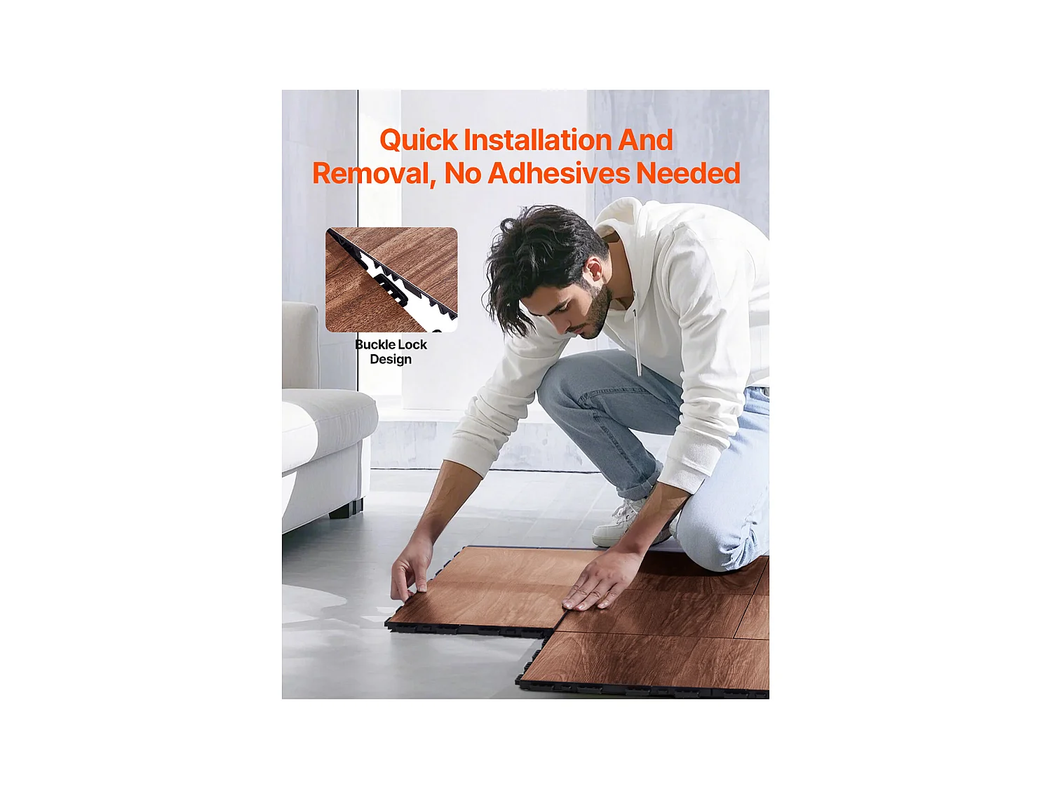 Revêtements de Sol SucceBuy de Danse Emboîtables 52 Pièces - PP + PVC, Ensemble de 52 Pièces Emboîtables pour Entraînement Immersif, avec Base Rembourrée