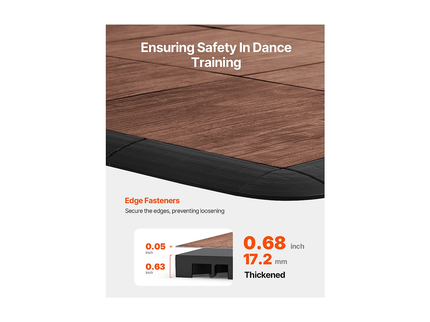 Revêtements de Sol SucceBuy de Danse Emboîtables 52 Pièces - PP + PVC, Ensemble de 52 Pièces Emboîtables pour Entraînement Immersif, avec Base Rembourrée