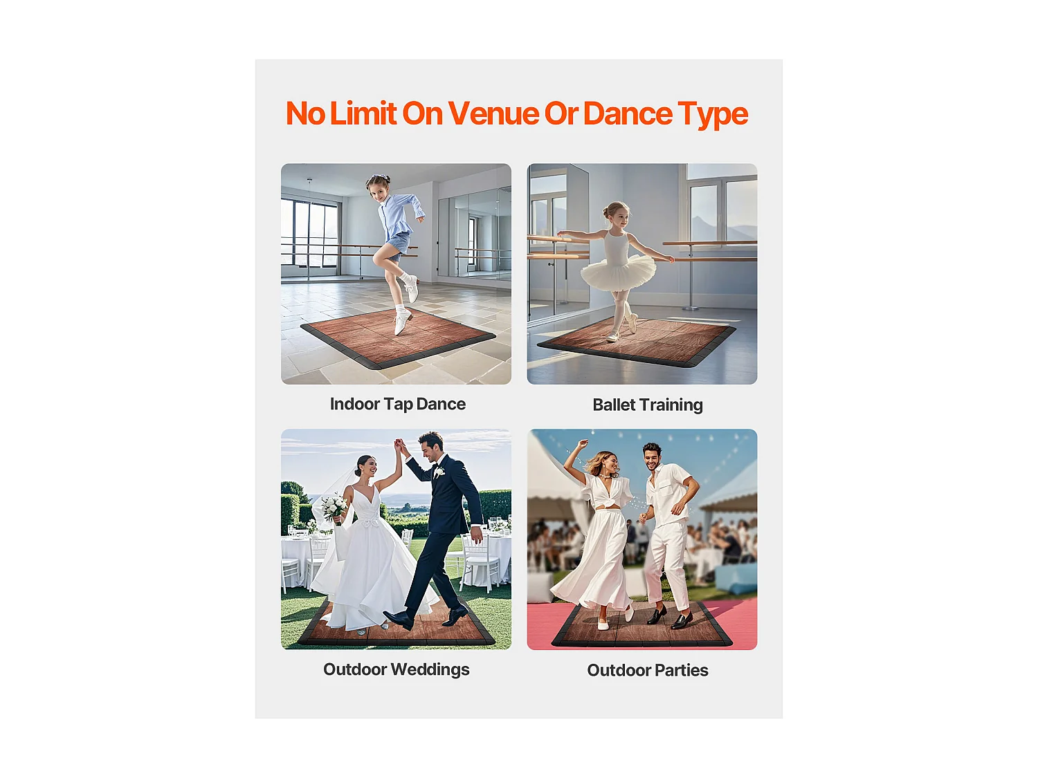 Revêtements de Sol SucceBuy de Danse Emboîtables 52 Pièces - PP + PVC, Ensemble de 52 Pièces Emboîtables pour Entraînement Immersif, avec Base Rembourrée